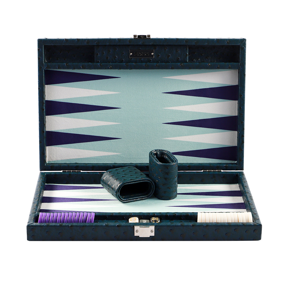 BACO Backgammon Marineblauer Strauß Mittel