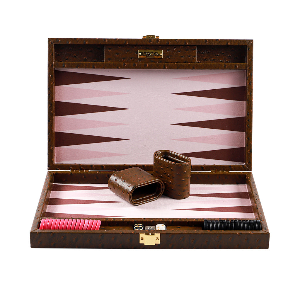 BACO Backgammon Walnussbraun Strauß Medium