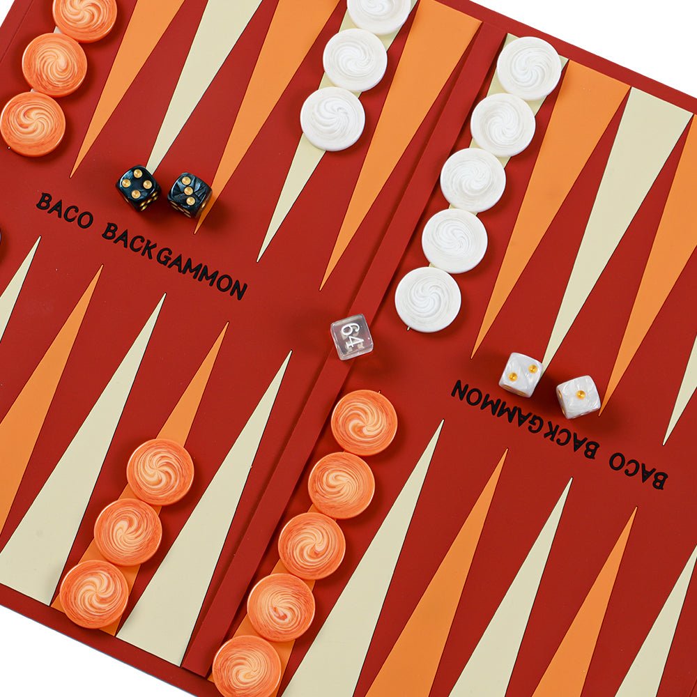 BACO Red Washable Backgammon Roll - bacobackgammon