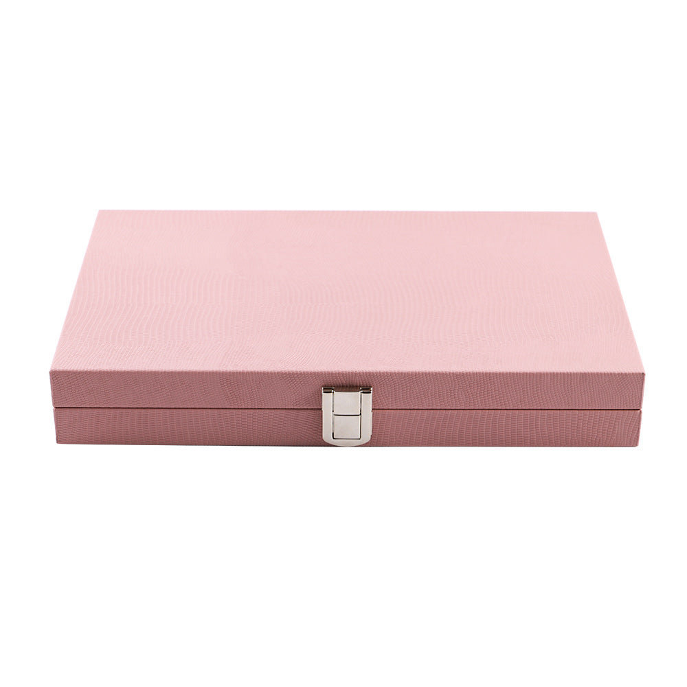 BACO Rose Pink Lizard Medium Backgammon - bacobackgammon