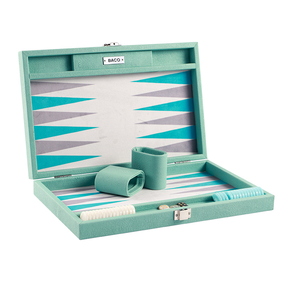 BACO Ocean Blue Stingray Medium Backgammon - bacobackgammon