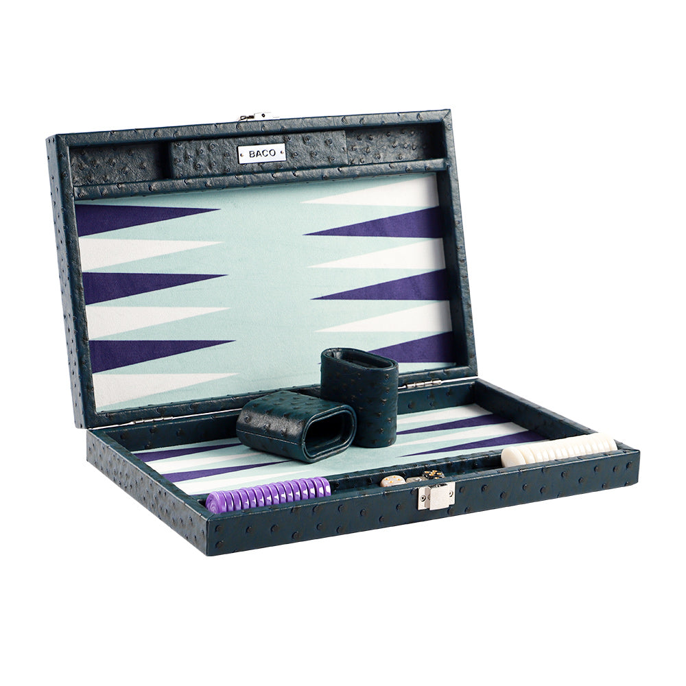BACO Backgammon Marineblauer Strauß Mittel