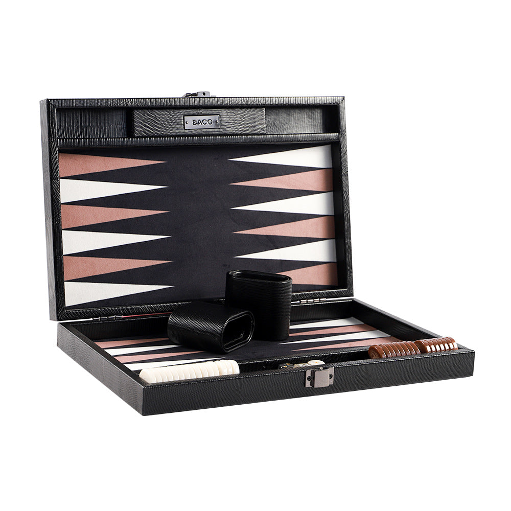 BACO Backgammon Jet Black Snake Medium