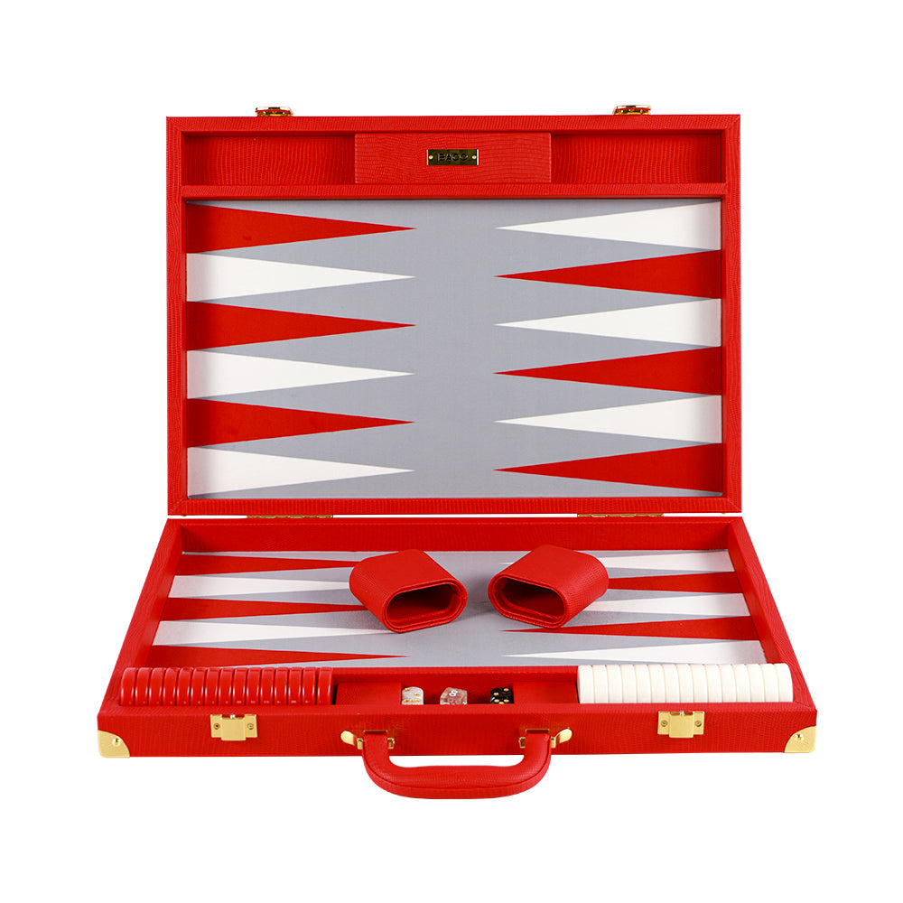BACO Ruby Red Snake Large Backgammon - bacobackgammon