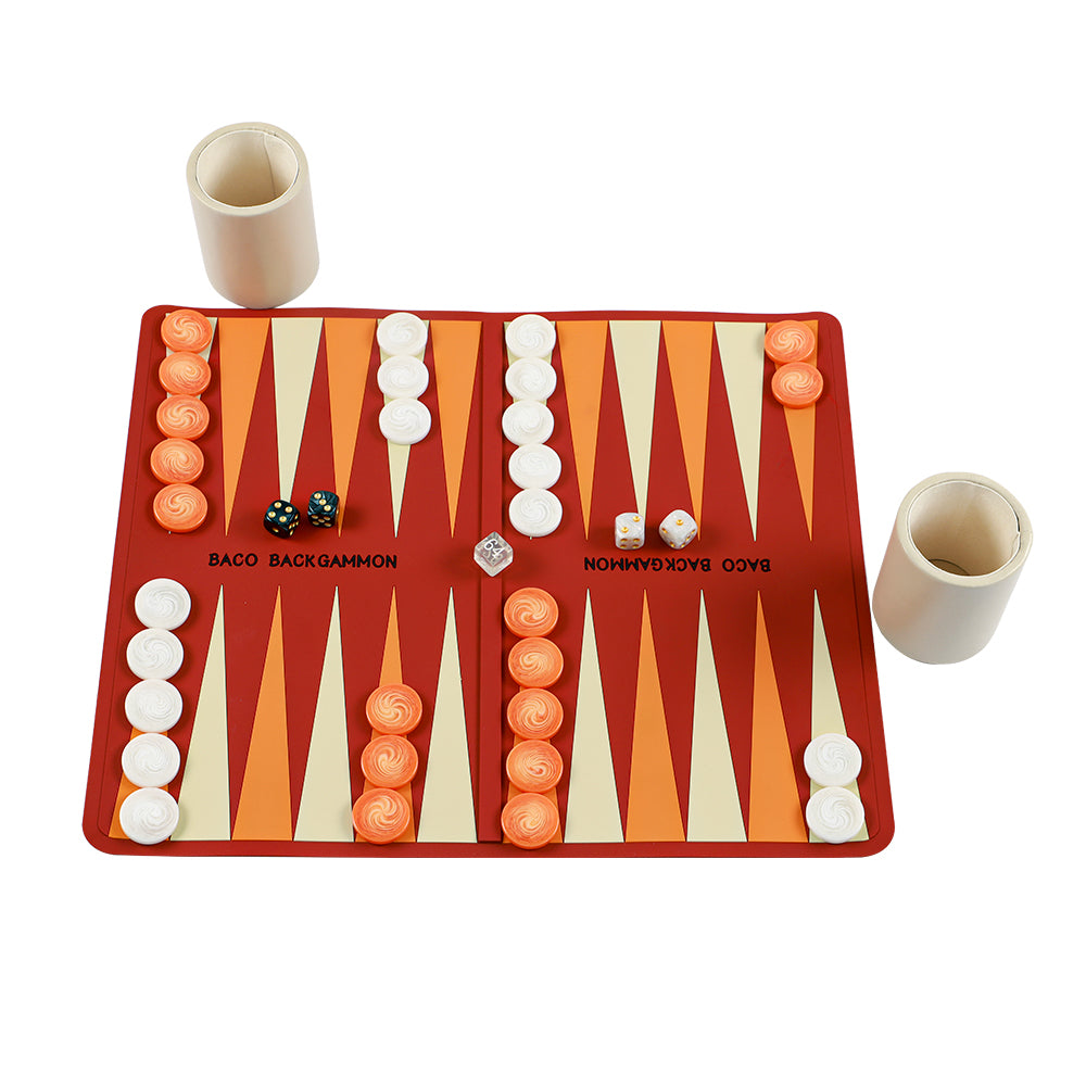 BACO Red Washable Backgammon Roll - bacobackgammon