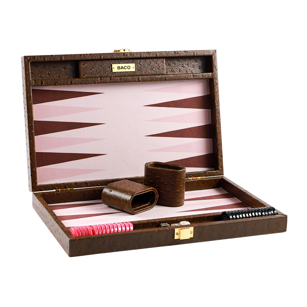 BACO Backgammon Walnussbraun Strauß Medium