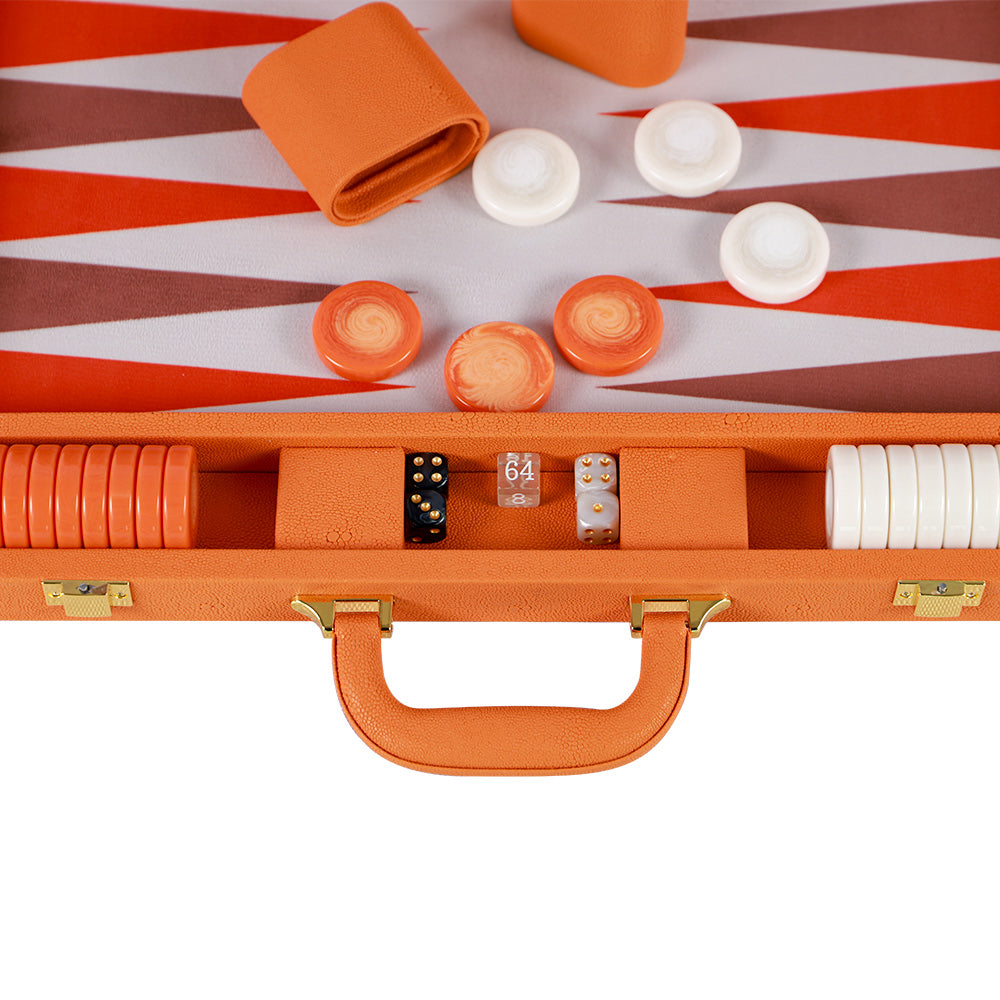 BACO Orange Coral Fish Large Backgammon - bacobackgammon