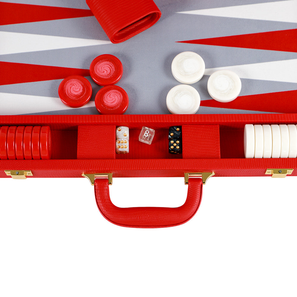 BACO Ruby Red Snake Large Backgammon - bacobackgammon