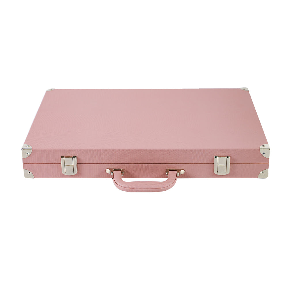 BACO Rose Pink Lizard Large Backgammon - bacobackgammon