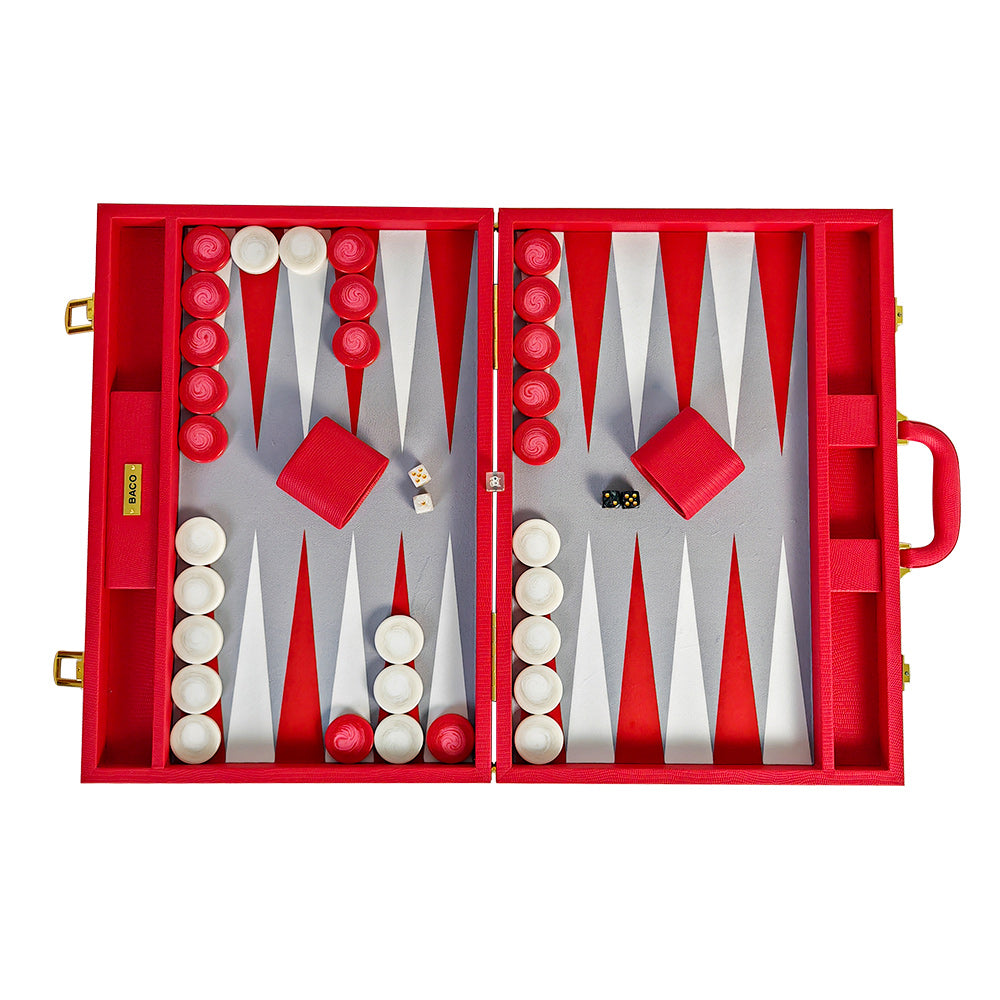 BACO Ruby Red Snake Large Backgammon - bacobackgammon
