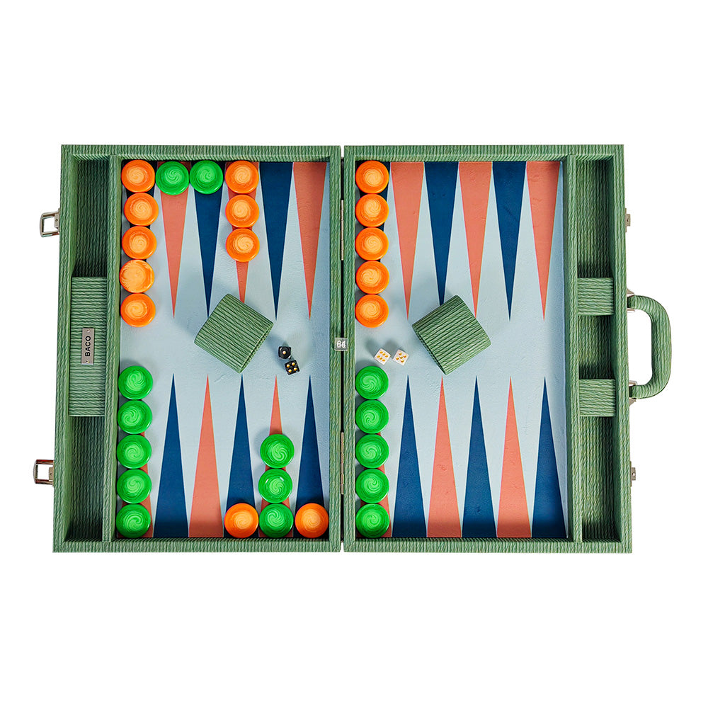 BACO Green Vine Large Backgammon - bacobackgammon