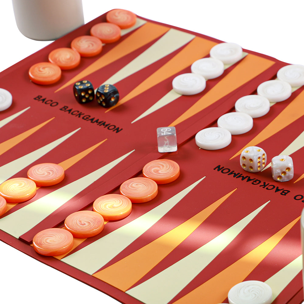 BACO Red Washable Backgammon Roll - bacobackgammon