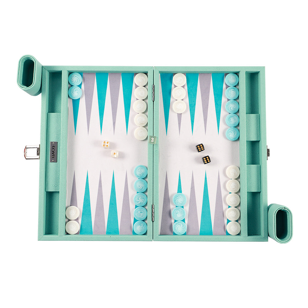 BACO Ocean Blue Stingray Medium Backgammon - bacobackgammon