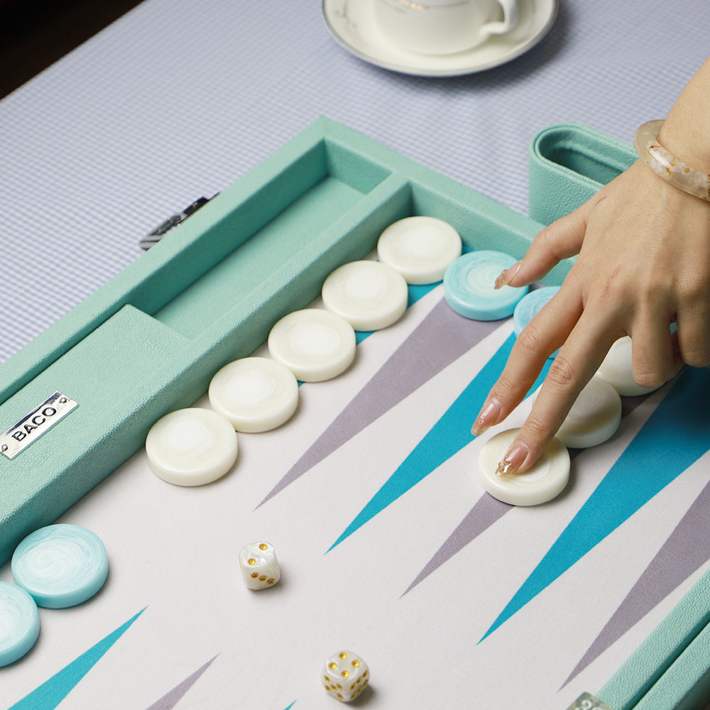 BACO Blue Coral Fish Large Backgammon - bacobackgammon