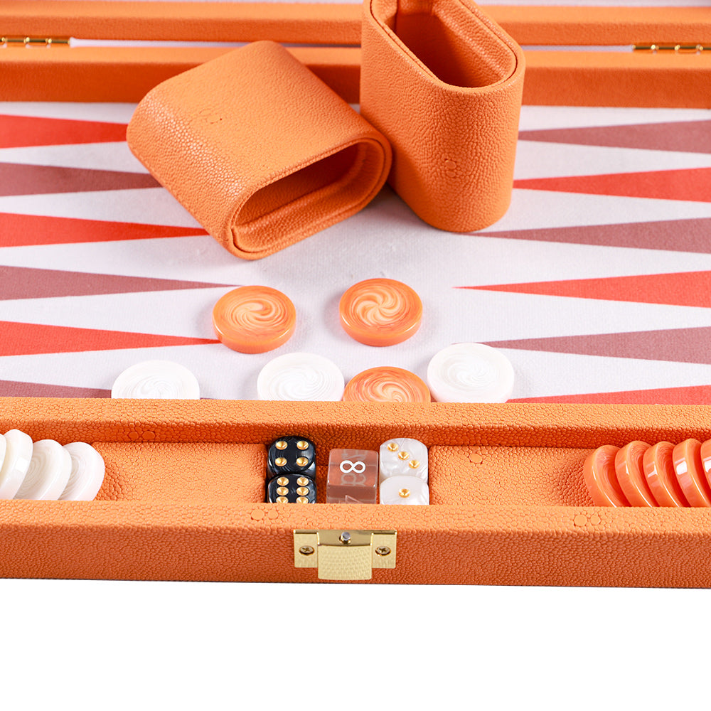 BACO Orange Coral Fish Medium Backgammon - bacobackgammon