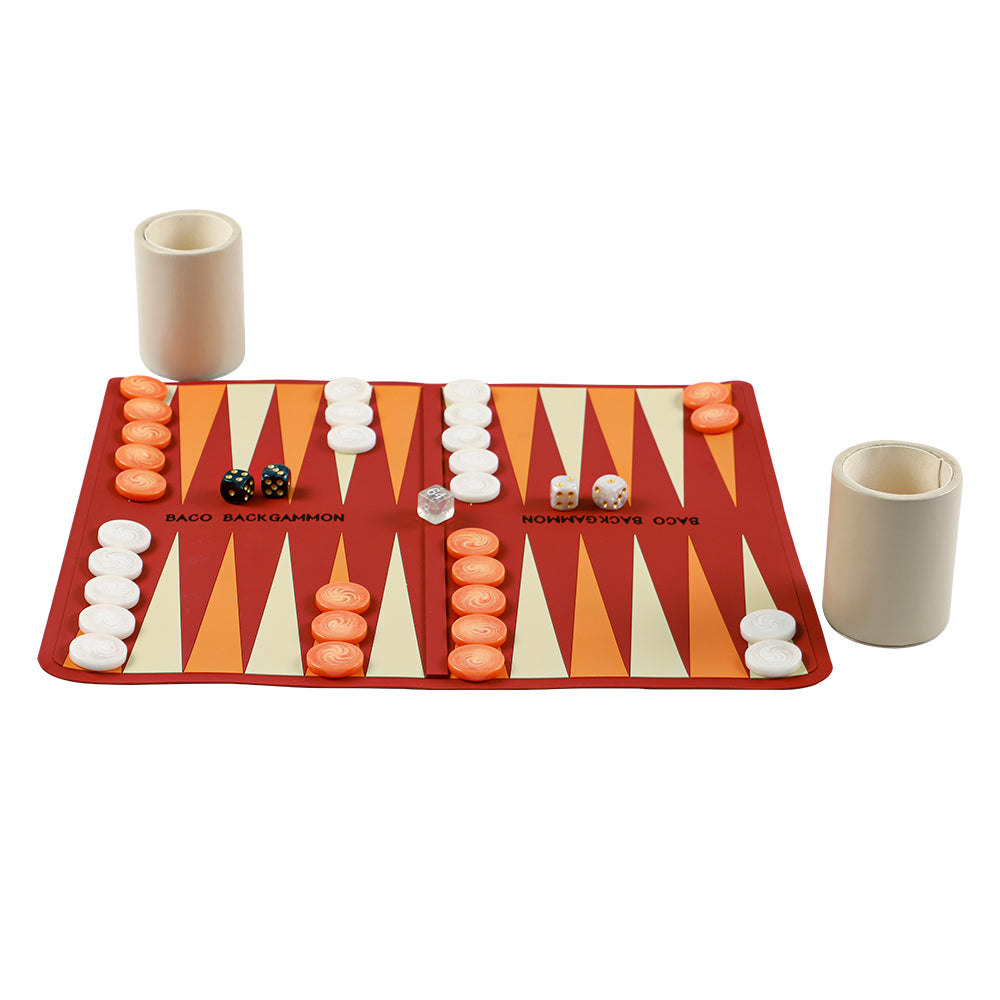 BACO Red Washable Backgammon Roll - bacobackgammon