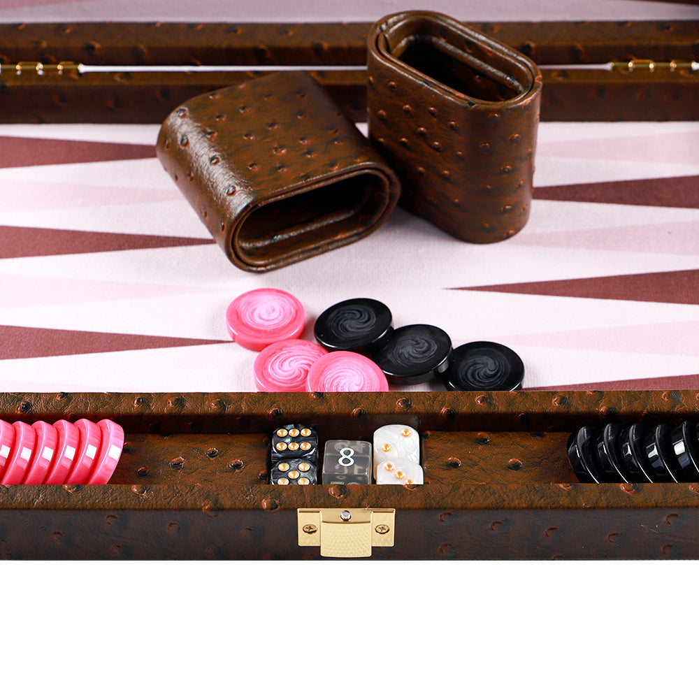 BACO Backgammon Walnussbraun Strauß Medium
