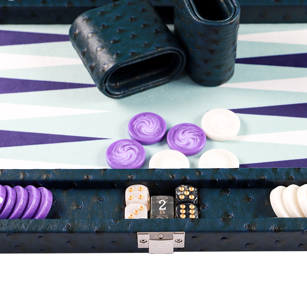 BACO Backgammon Marineblauer Strauß Mittel