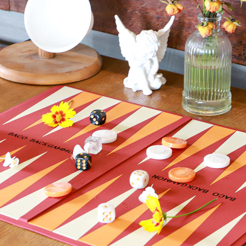 BACO Red Washable Backgammon Roll - bacobackgammon