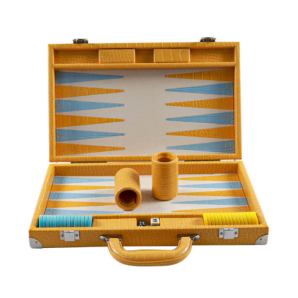 Yellow Alligator Backgammon-15.7inches