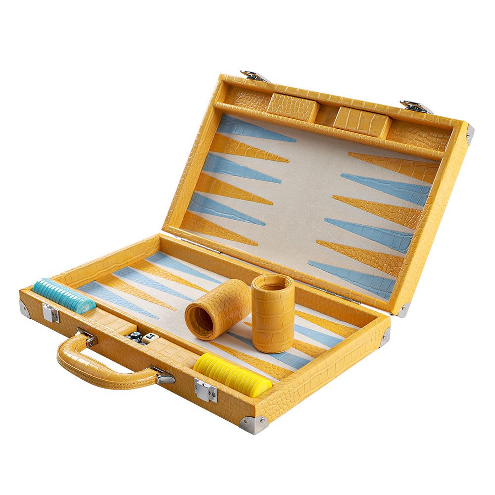 Yellow Alligator Backgammon-15.7inches