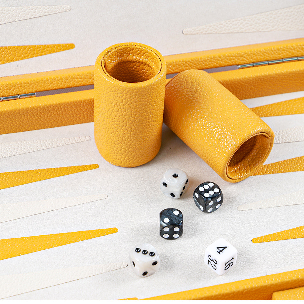 Yellow Coral Stingray Backgammon-15.7inches
