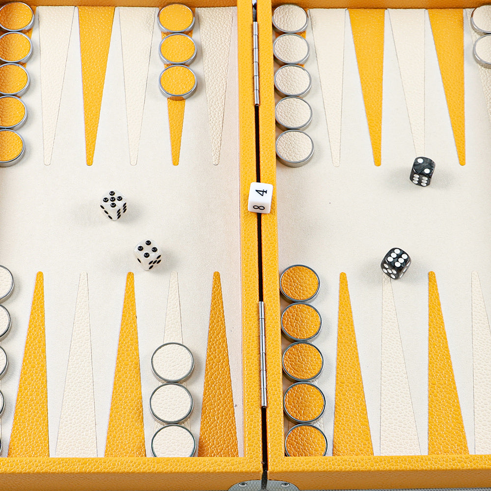 Yellow Coral Stingray Backgammon-15.7inches