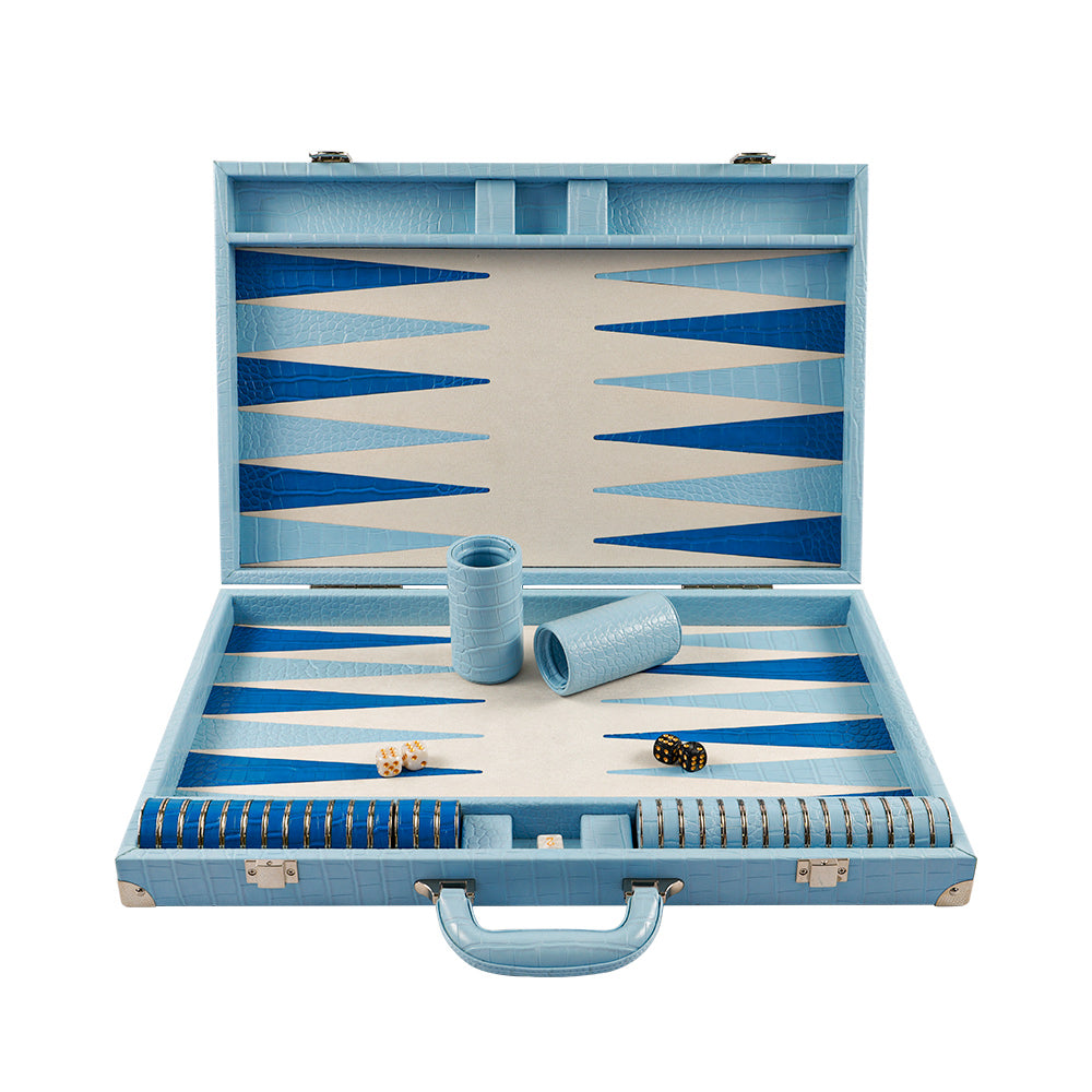 Blue Alligator Backgammon-20inches