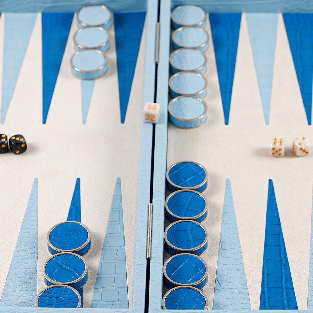 Blue Alligator Backgammon-20inches