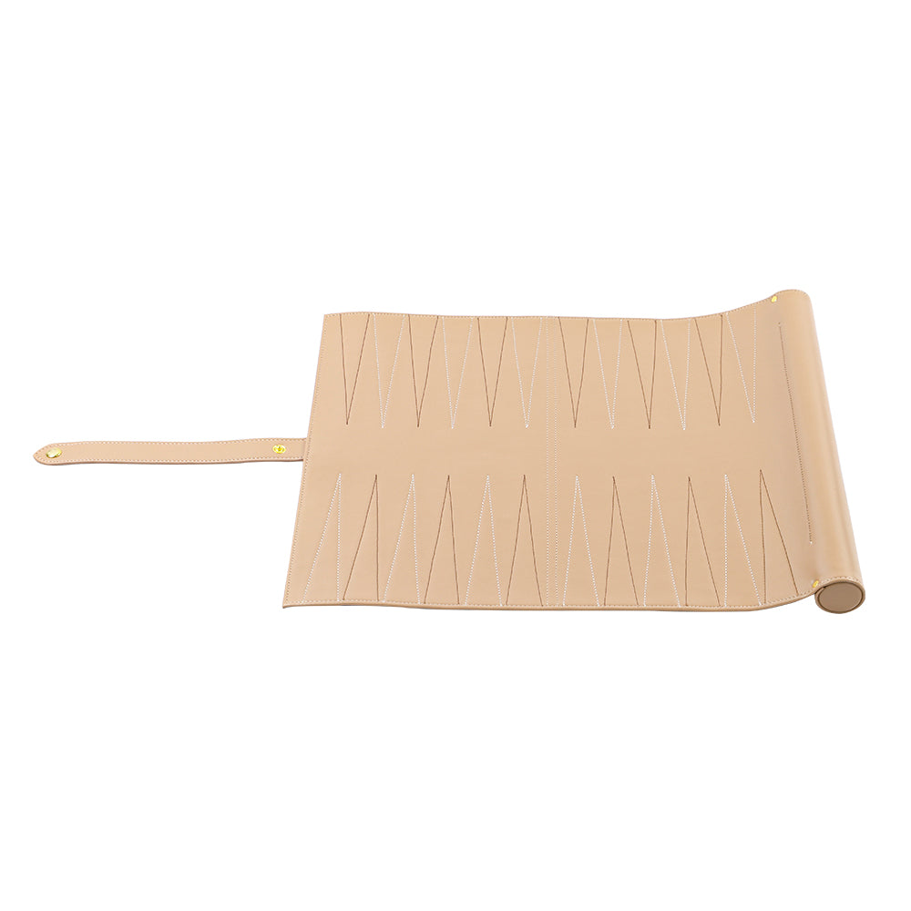 Roll Up Backgammon Travel Set-Brown - bacobackgammon