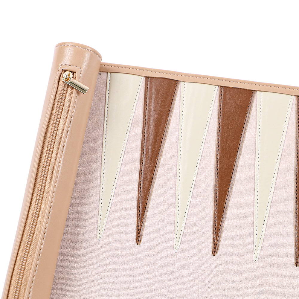 Roll Up Backgammon Travel Set-Brown - bacobackgammon