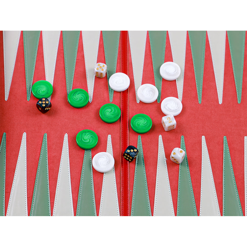 Roll Up Backgammon Travel Set-Red - bacobackgammon