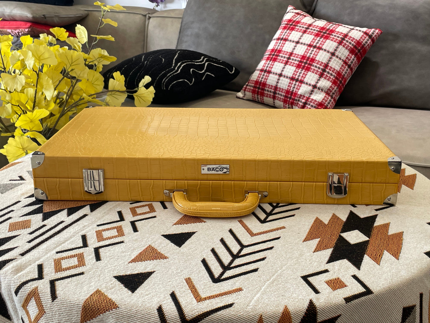 BACO Golden Crocodile Luxury Backgammon-21inch