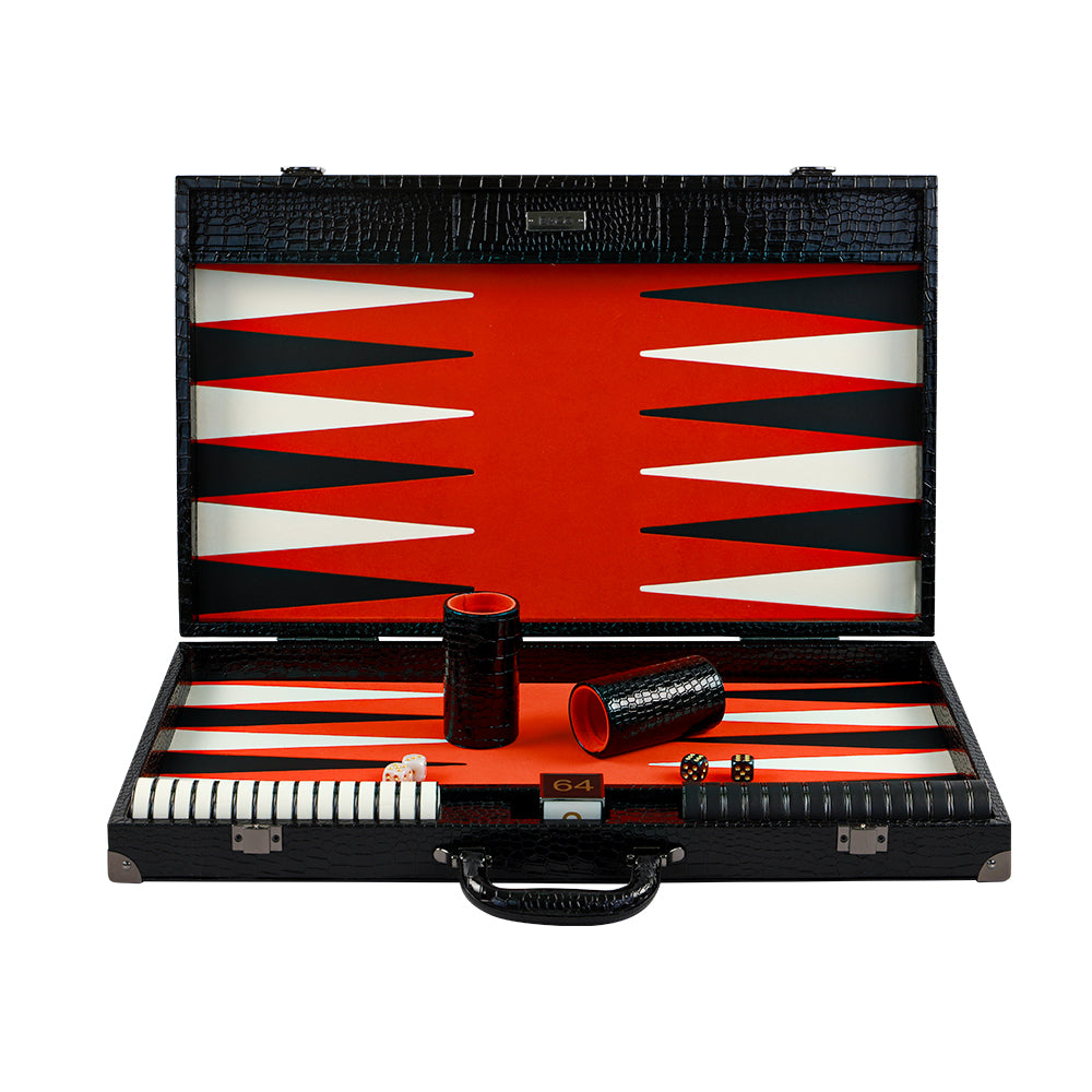 BACO Backgammon Schwarz Luxus