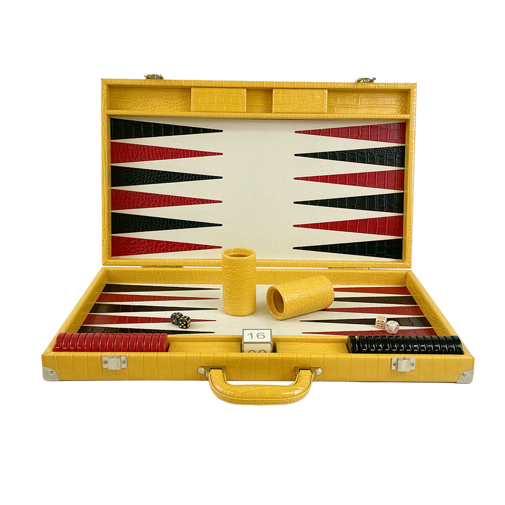 BACO Golden Crocodile Luxury Backgammon-21inch