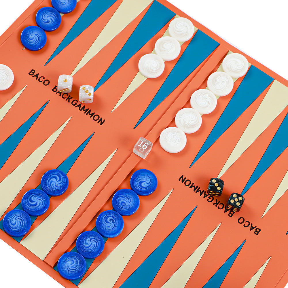 BACO Orange Washable Backgammon Roll - bacobackgammon