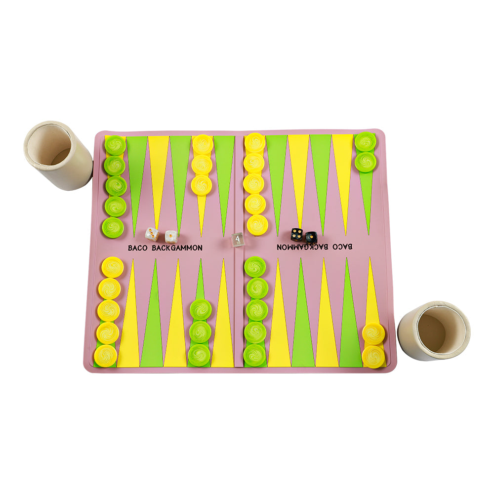 BACO Pink Washable Backgammon Roll - bacobackgammon