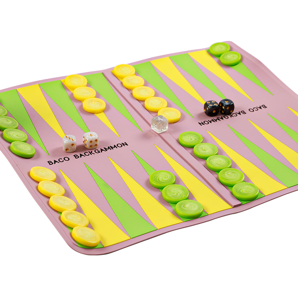 BACO Pink Washable Backgammon Roll - bacobackgammon