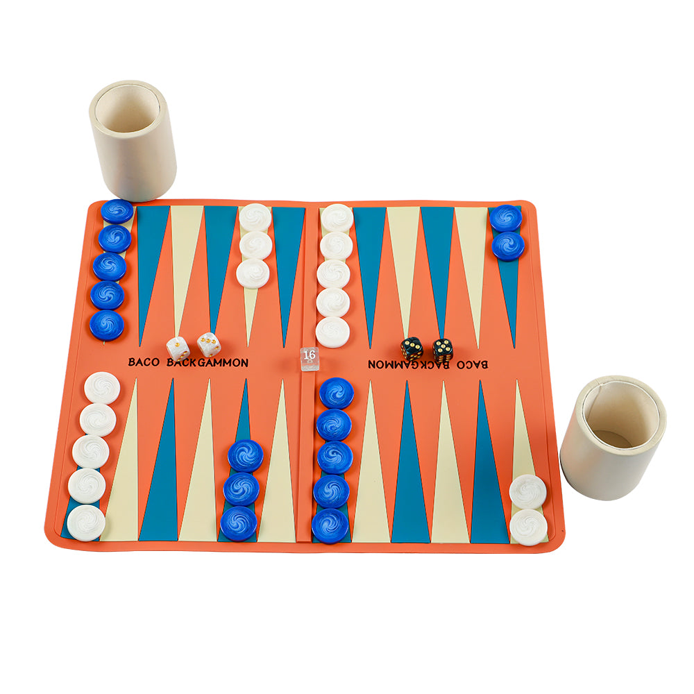 BACO Orange Washable Backgammon Roll - bacobackgammon