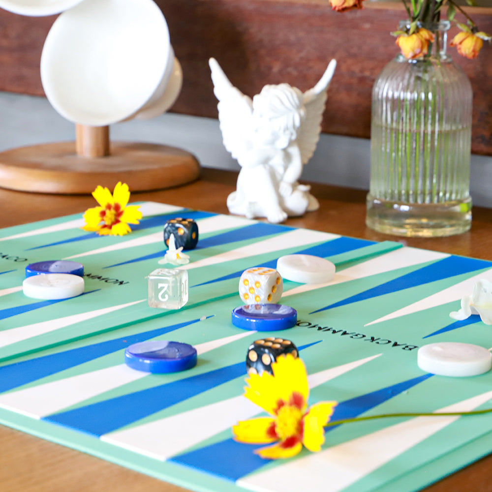 BACO Blue Washable Backgammon Roll - bacobackgammon