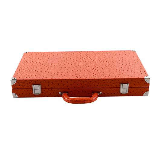 BACO Orange Ostrich Backgammon-21inches