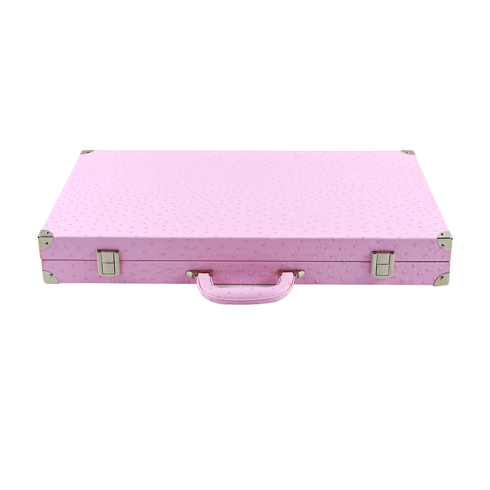 BACO Pink Ostrich Backgammon-21inches