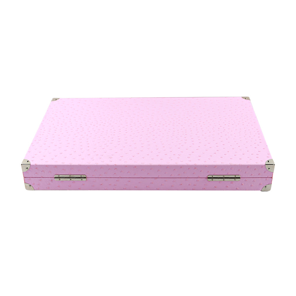 BACO Pink Ostrich Backgammon-21inches