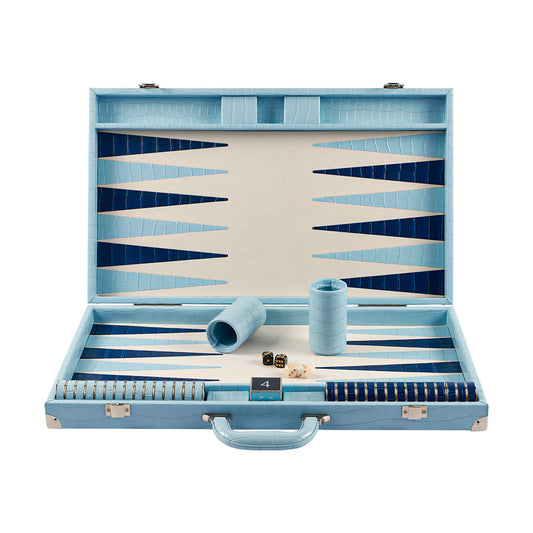 BACO Blue Alligator Backgammon-21inches