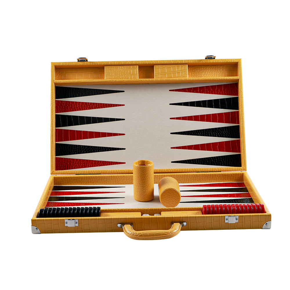 BACO Yellow Alligator Backgammon-21inches