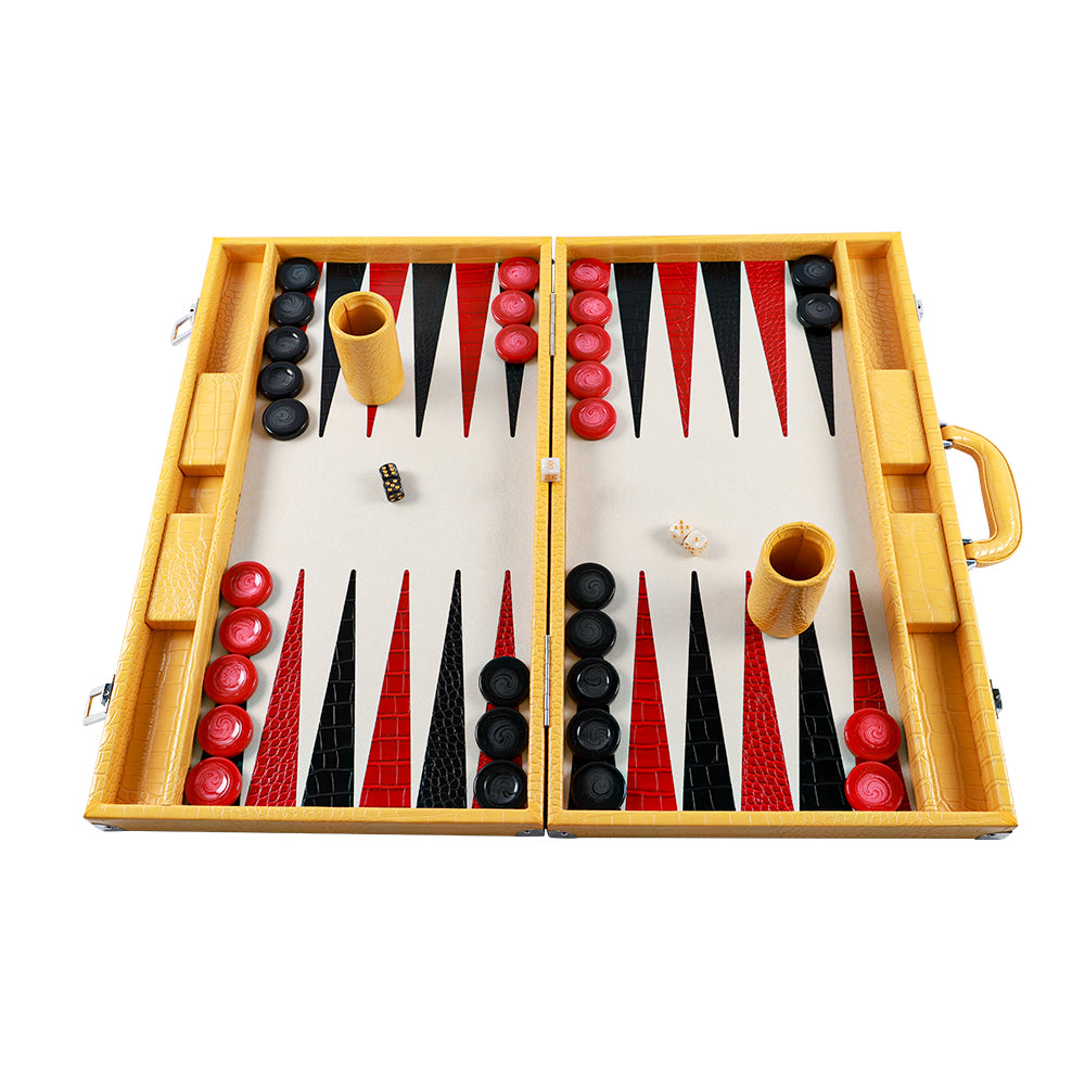 BACO Yellow Alligator Backgammon-21inches
