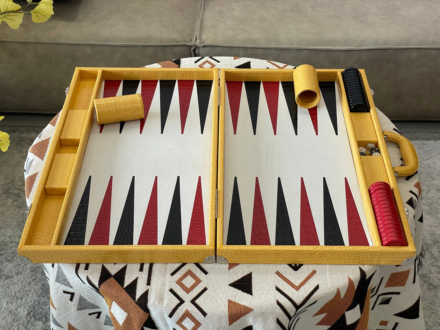 BACO Golden Crocodile Luxury Backgammon-21inch