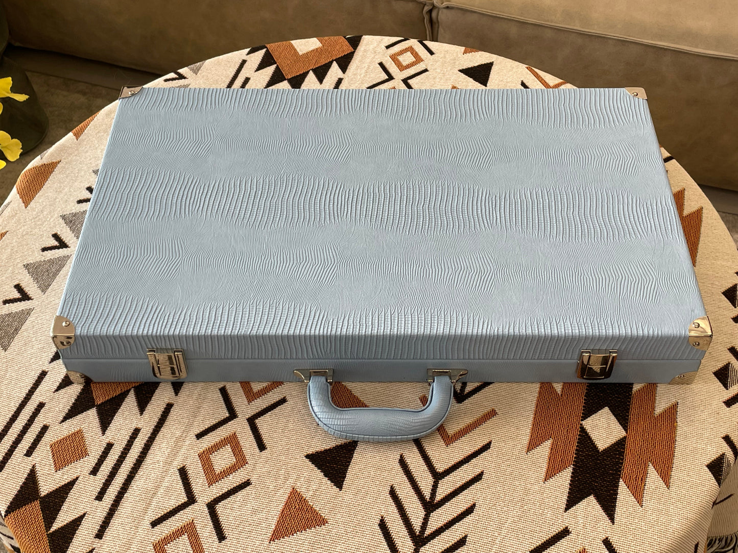 BACO Sky Blue Lizard Luxury Backgammon-21inch